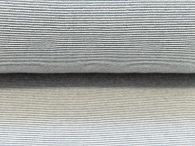 Bündchen glatt 70cm im Schlauch - 1mm - breite Streifen - weiß-blau
