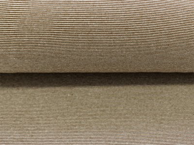 Bündchen glatt 70 cm im Schlauch - 1mm - breite Streifen - weiß-dunkelbraun