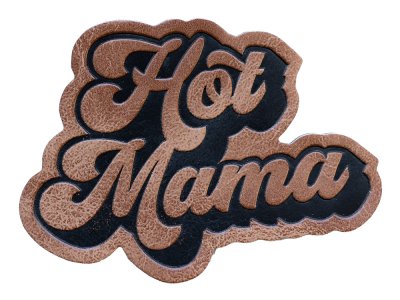 Jessy Sewing Kunstleder-Label - " Hot Mama" - braun