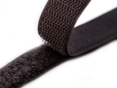 Klettband zum Aufnähen Flauschband & Hakenband ca. 20 mm - schokobraun
