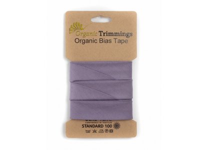 Popeline Organic Cotton Schrägband/Einfassband gefalzt 20 mm Breit x 5 Meter Coupon - uni lila