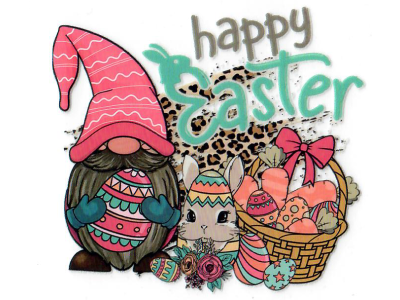 Transfer-Applikation zum Aufbügeln ca. 7,5 cm x 7,0 cm - Happy Easter