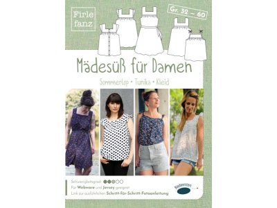 Papierschnittmuster Blaubeerstern Firlefanz - Mädesüß für Damen - Tunika, Kleid, Sommertop