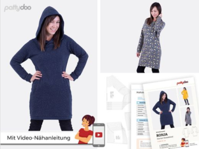 Papierschnittmuster pattydoo Sweat-Kleid RONJA - Damen