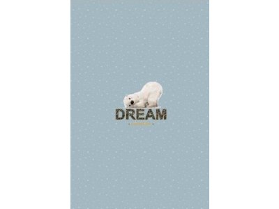  French Terry Digitaldruck Stenzo PANEL ca. 75 cm x 50 cm - Dream süßer Eisbär - indigoblau