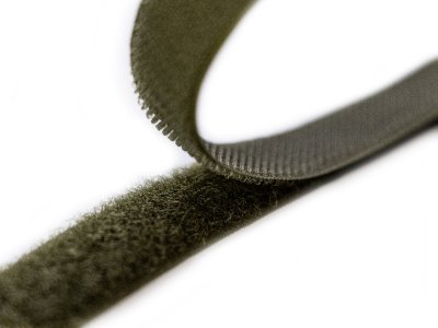Klettband zum Aufnähen Flauschband & Hakenband ca. 20 mm - khaki