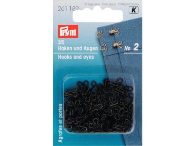 Prym 35 Kleiderhaken und Augen - schwarz