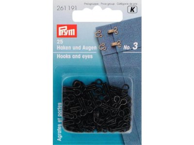 Prym 25 Kleiderhaken und Augen - schwarz