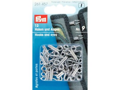 Prym 12 Joppenhaken und Augen - silberfarben