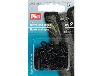 Prym 12 Joppenhaken und Augen - schwarz