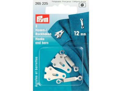 Prym Hosen/Rockhaken und Stege 12mm - silberfarben