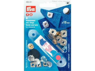 Prym 4 NF-Hosenhaken und Stege ST 13 mm - silberfarben