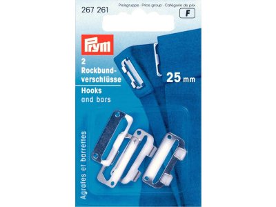 Prym 2 Rockbundverschlüsse 25mm - silberfarben