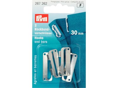 Prym 2 Rockbundverschlüsse 30mm - silberfarben