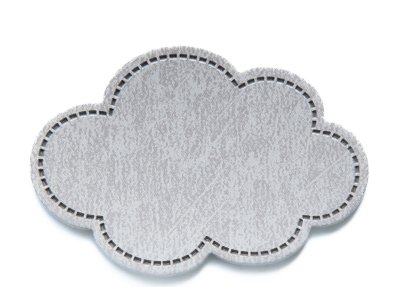 Jessy Sewing Kunstleder-Label mit aufgedruckter Nähnaht "Cloud" - grau