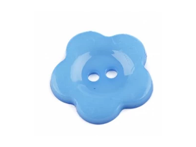 Knopf blumenförmig Größe 36" - blau