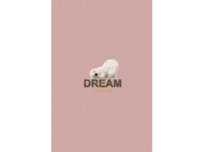  French Terry Digitaldruck Stenzo PANEL ca. 75 cm x 50 cm - Dream süßer Eisbär - altrosa