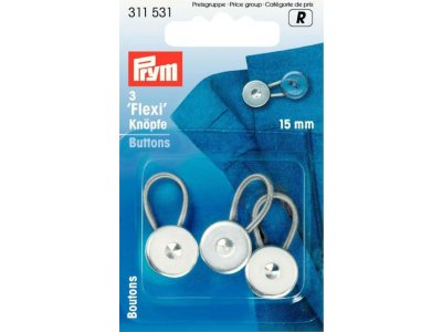 Prym 3 Flexi-Knöpfe 15mm - silberfarben