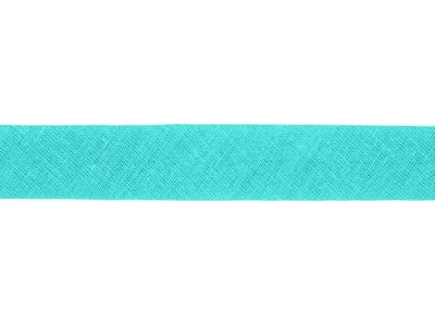 Hochwertiges Schrägband Baumwolle gefalzt 20 mm - uni türkis
