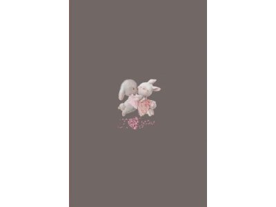  French Terry Digitaldruck Stenzo PANEL ca. 75 cm x 50 cm - I Love you Hasen - taupe