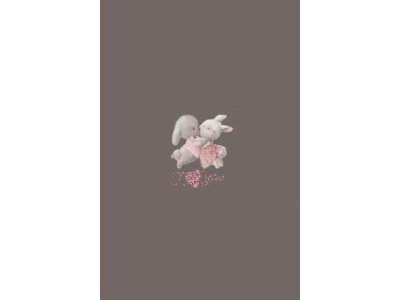  French Terry Digitaldruck Stenzo PANEL ca. 75 cm x 50 cm - I Love you Hasen - taupe