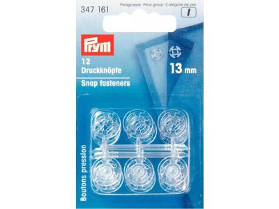 Prym 12 Annäh-Druckknöpfe 13mm - transparent