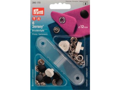 Prym 6 NF-Druckknopf Jersey glatte Kappe MS 12 mm - schwarz