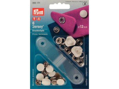 Prym 6 NF-Druckknopf Jersey glatte Kappe MS 12 mm - weiß