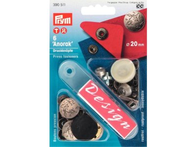 Prym 6 NF-Druckknopf Anorak Excursion MS 20 mm - mattsilberfarben