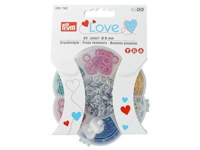 Prym Love Metall Druckknopf Set Jersey MS 8 mm - bunt