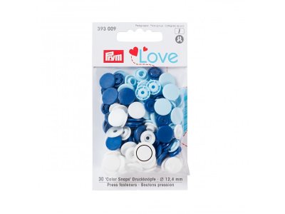Color Snaps Druckknöpfe Prym Love 30 Stück/12,4mm gemischt - dunkles blau,blau,weiß