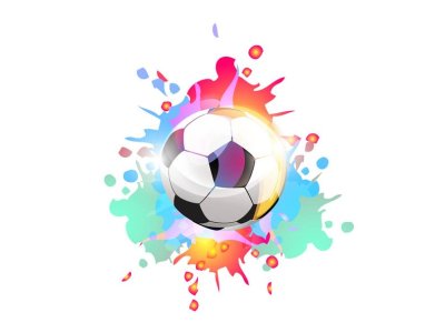 Transfer-Applikation zum Aufbügeln - ca. 12,0 cm x 10,3 cm - Fußball auf Plash