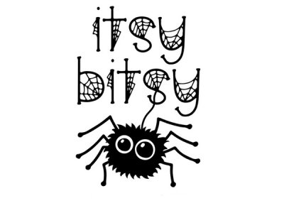 Transfer-Applikation Halloween zum Aufbügeln ca. 23,0 cm x 24,0 cm - Halloweenspinne itsy bitsy