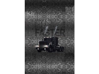  French Terry Digitaldruck Stenzo PANEL ca. 75 cm x 50 cm - großer Truck - anthrazit