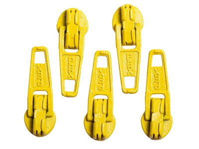 Slider / Zipper / Automatikschieber für Reißverschlüsse Größe 3 - Set 5 Stück honiggelb