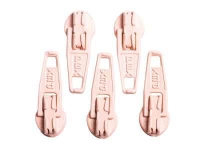 Slider / Zipper / Automatikschieber für Reißverschlüsse Größe 3 - Set 5 Stück hautfarben