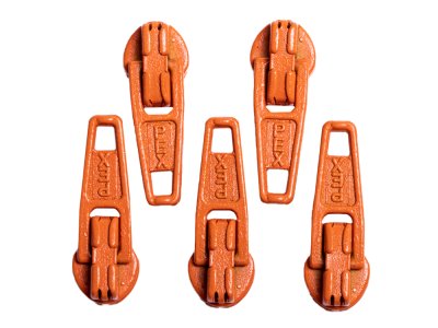 Slider / Zipper / Automatikschieber für Reißverschlüsse Größe 3 - Set 5 Stück karottenorange