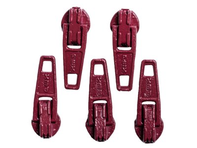Slider / Zipper / Automatikschieber für Reißverschlüsse Größe 3 - Set 5 Stück mahagoni