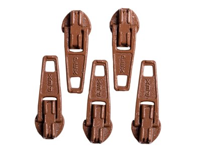 Slider / Zipper / Automatikschieber für Reißverschlüsse Größe 3 - Set 5 Stück schlamm
