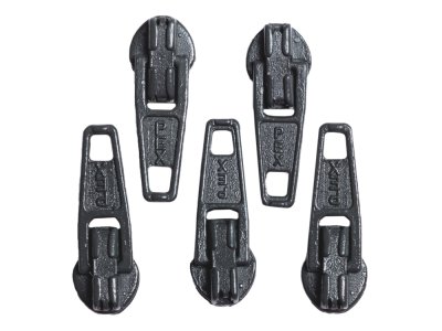 Slider / Zipper / Automatikschieber für Reißverschlüsse Größe 3 - Set 5 Stück rauchgrau