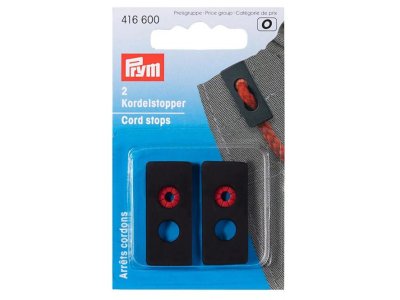 Prym Kordelstopper 2-Loch rechteckig - schwarz