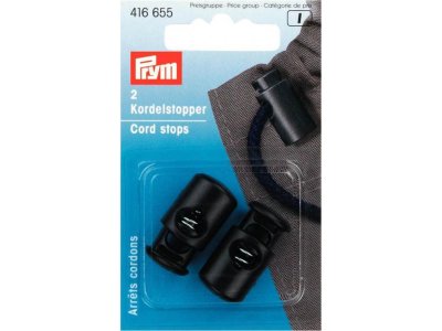 Prym 2 Kordelstopper - schwarz