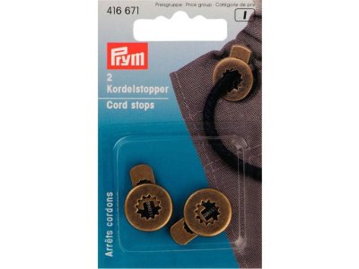 Prym 2 Kordelstopper - altgold