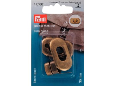 Prym Drehverschluss 35 mm - altgoldfarben