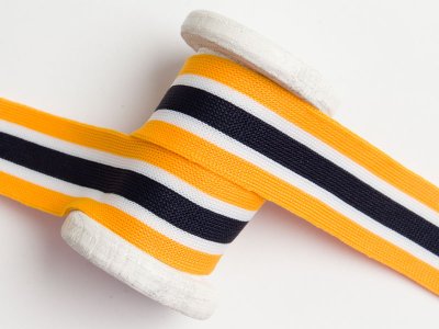 Ripsband/Galonband - Streifen - orange/weiß/schwarz