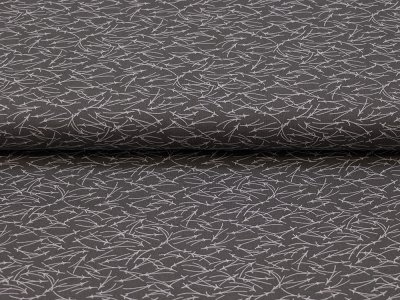 Webware Baumwolle Patchwork Quilters Combination - Reispflanzen - dunkles grau