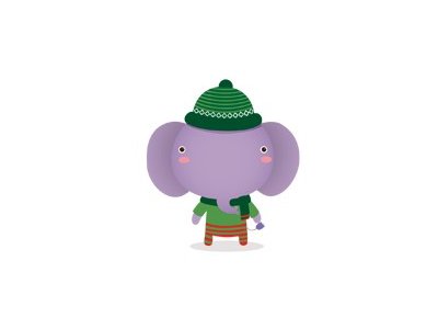 Transfer-Applikation Weihnachten zum Aufbügeln ca. 5,5 cm x 6,0 cm - Elefant als Wichtel