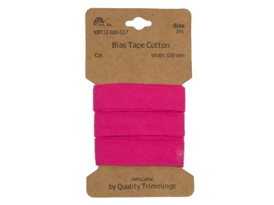 Schrägband/Einfassband Baumwolle gefalzt 20 mm - 3 m Coupon - uni pink