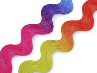 Zackenlitze Breite 10 mm - Regenbogen - multicolor
