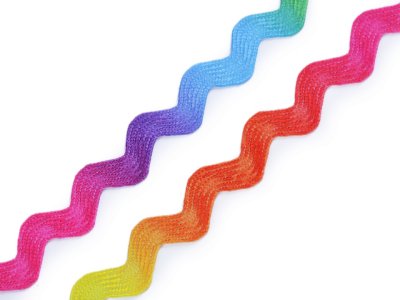 Zackenlitze Breite 6 mm - Regenbogen - multicolor
